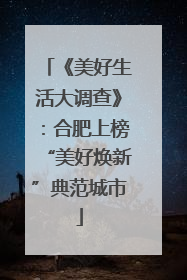 《美好生活大调查》：合肥上榜“美好焕新”典范城市