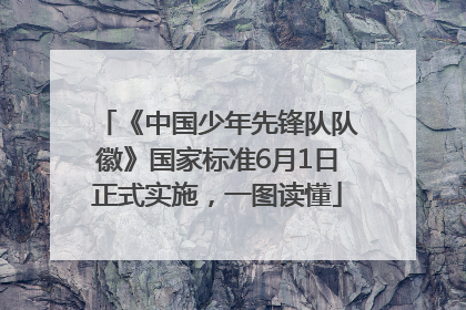 《中国少年先锋队队徽》国家标准6月1日正式实施，一图读懂