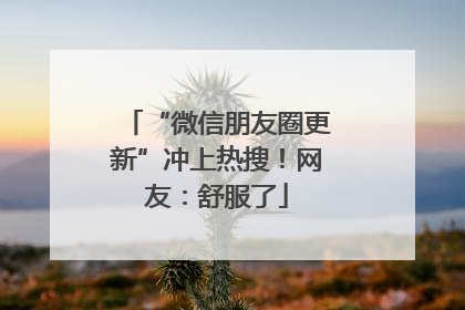 “微信朋友圈更新”冲上热搜！网友：舒服了