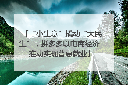 “小生意”撬动“大民生”，拼多多以电商经济推动实现普惠就业