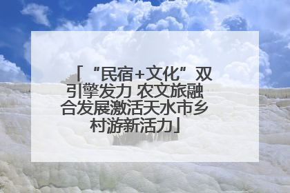 “民宿+文化”双引擎发力 农文旅融合发展激活天水市乡村游新活力
