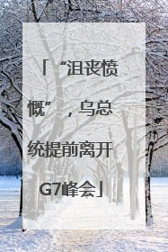 “沮丧愤慨”，乌总统提前离开G7峰会