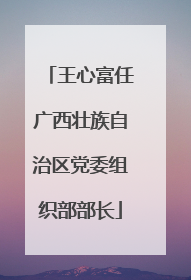 王心富任广西壮族自治区党委组织部部长