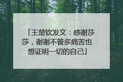 王楚钦发文：感谢莎莎，谢谢不管多痛苦也想证明一切的自己