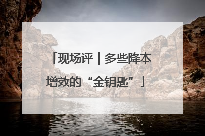 现场评｜多些降本增效的“金钥匙”