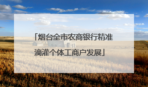 烟台全市农商银行精准滴灌个体工商户发展