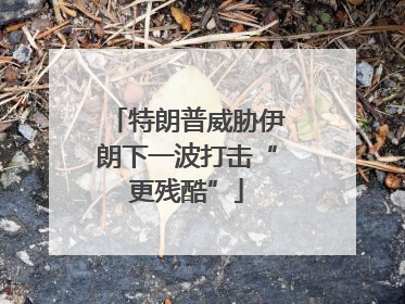 特朗普威胁伊朗下一波打击“更残酷”