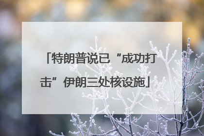 特朗普说已“成功打击”伊朗三处核设施