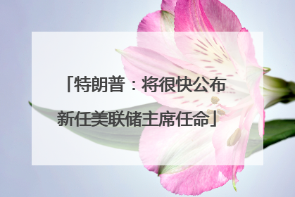 特朗普：将很快公布新任美联储主席任命