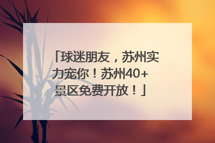 球迷朋友，苏州实力宠你！苏州40+景区免费开放！