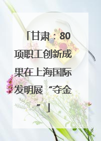 甘肃：80项职工创新成果在上海国际发明展“夺金”