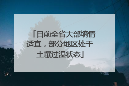 目前全省大部墒情适宜，部分地区处于土壤过湿状态