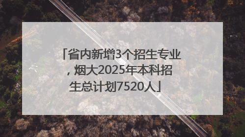省内新增3个招生专业，烟大2025年本科招生总计划7520人