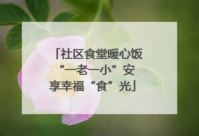 社区食堂暖心饭 “一老一小”安享幸福“食”光