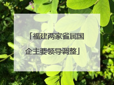 福建两家省属国企主要领导调整