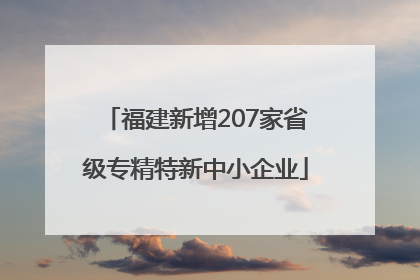 福建新增207家省级专精特新中小企业