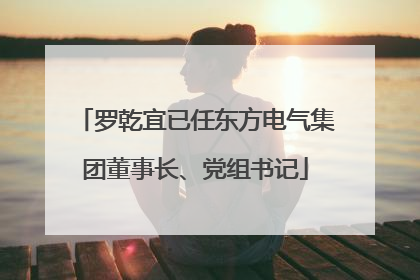 罗乾宜已任东方电气集团董事长、党组书记