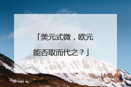 美元式微，欧元能否取而代之？