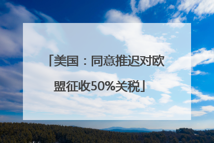 美国：同意推迟对欧盟征收50%关税