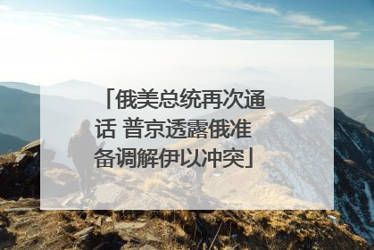 俄美总统再次通话 普京透露俄准备调解伊以冲突