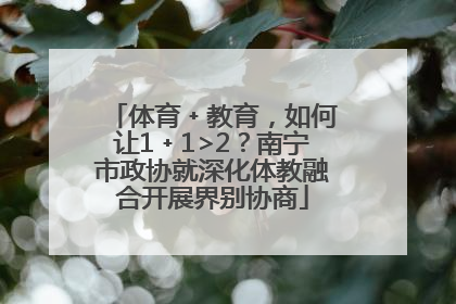 体育﹢教育，如何让1﹢1>2？南宁市政协就深化体教融合开展界别协商