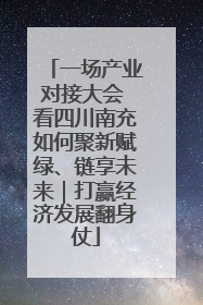 一场产业对接大会 看四川南充如何聚新赋绿、链享未来｜打赢经济发展翻身仗