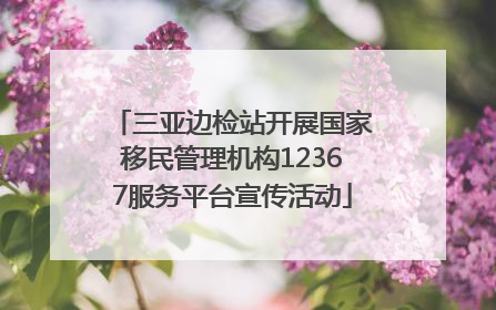 三亚边检站开展国家移民管理机构12367服务平台宣传活动