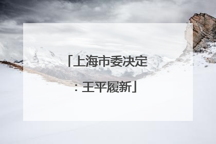 上海市委决定：王平履新