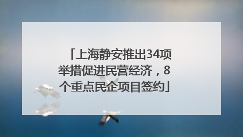 上海静安推出34项举措促进民营经济，8个重点民企项目签约