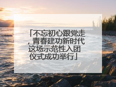 不忘初心跟党走，青春建功新时代 这场示范性入团仪式成功举行