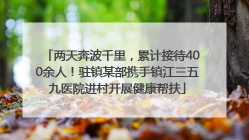 两天奔波千里，累计接待400余人！驻镇某部携手镇江三五九医院进村开展健康帮扶
