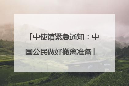 中使馆紧急通知：中国公民做好撤离准备