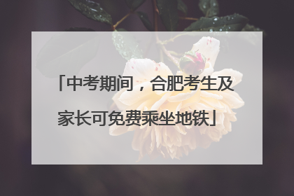 中考期间，合肥考生及家长可免费乘坐地铁
