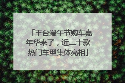 丰台端午节购车嘉年华来了，近二十款热门车型集体亮相