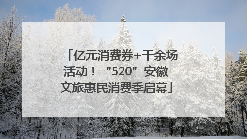 亿元消费券+千余场活动！“520”安徽文旅惠民消费季启幕