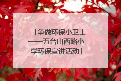 争做环保小卫士——五台山西路小学环保宣讲活动