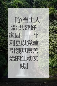 争当主人翁 共建好家园——平利县以党建引领基层善治的生动实践