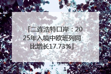 二连浩特口岸：2025年入境中欧班列同比增长17.73%