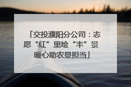 交投濮阳分公司：志愿“红”里绘“丰”景 暖心助农显担当