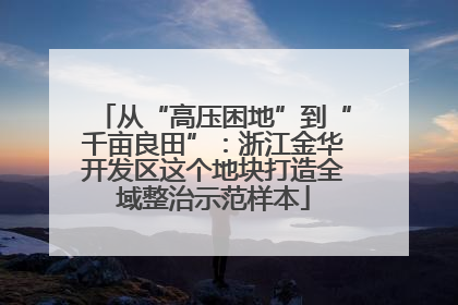 从“高压困地”到“千亩良田”：浙江金华开发区这个地块打造全域整治示范样本