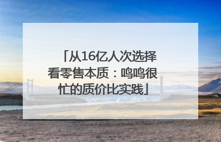 从16亿人次选择看零售本质：鸣鸣很忙的质价比实践