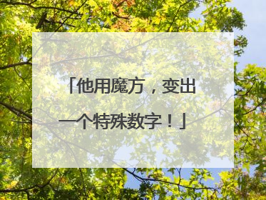 他用魔方，变出一个特殊数字！