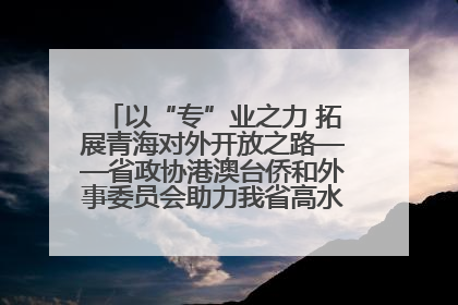 以“专”业之力 拓展青海对外开放之路——省政协港澳台侨和外事委员会助力我省高水平开放和高质量发展
