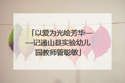 以爱为光绘芳华——记通山县实验幼儿园教师管聪敏