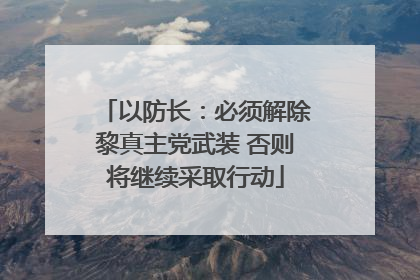 以防长：必须解除黎真主党武装 否则将继续采取行动