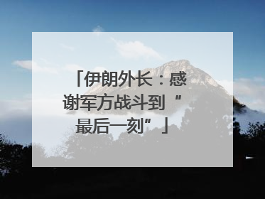 伊朗外长：感谢军方战斗到“最后一刻”