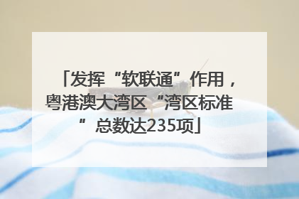 发挥“软联通”作用，粤港澳大湾区“湾区标准”总数达235项