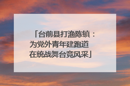 台前县打渔陈镇：为党外青年建跑道 在统战舞台竞风采