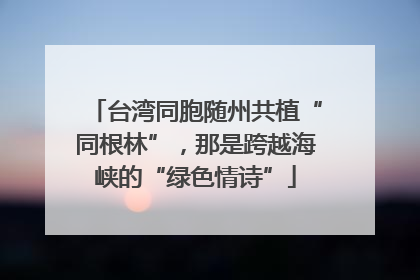 台湾同胞随州共植“同根林”，那是跨越海峡的“绿色情诗”