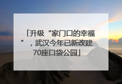 升级“家门口的幸福”，武汉今年已新改建70座口袋公园